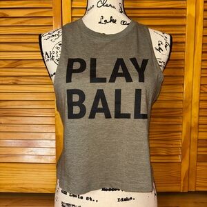 Gray Sleeveless Graphic Top